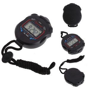 Classic Digital Handheld LCD Chronograph Sports Stopwatch Timer for w/string