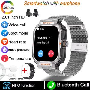Đồng hồ thông minh mới GT55 màn hình lớn 2.01 inch NFC tai nghe TWS 2 trong 1 Bluetooth không dây tai nghe đôi gọi theo dõi sức khỏe thể thao nhạc tai nghe đồng hồ thông minh