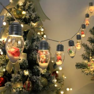 Waterproof LED Christmas Lights  Fairy String Lights Bulb Christmas Decor Xmas Tree Santa Claus Snowman