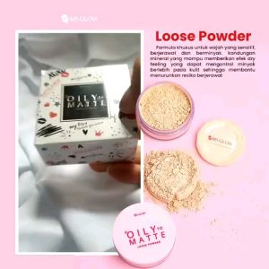 Ms glow Loose powder hay to shine dan oil matte /bedak tabur ms glow original / bedak tabur msglow/bedak tabur ms glow bpom/ms glow loose powder