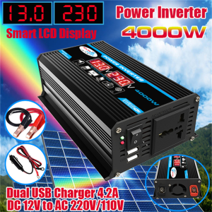 3000W Mobil Inverter 12V DC Ke 220V AC Power Converter LED Display Dual USB Pure Sine Wave Baru Mobil Inverter Inverter gelombang sinus modifikasi