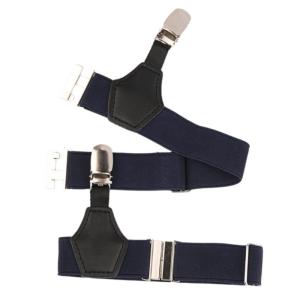 2Pcs Adjustable Mens Sock Stays Elastic Sock Garters Belt with Reinforced Metal Clips Sock Suspenders for Stockings