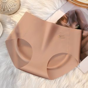 Maniyun Celana Dalam Bahan Sutra น้ำแข็งสำหรับผู้หญิงกางเกงผ้าฝ้ายไร้รอยต่อเอวตรงกลางยกสะโพก3D