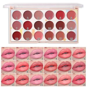 YSUNNY Waterproof Matte Lipstick Palette Long Lasting Non-Sticky Cup Rose Red Lip Mud Professional DIY 18 Color Lip Gloss Palette Daily Use