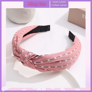 Băng Đô Cài Tóc Bản Rộng Vải Sợi Xinh Xắn Cho Nữ