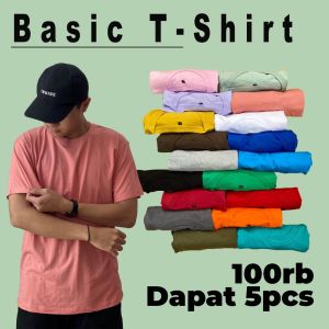 PAKET 5PCS KAOS POLOS ADEM KAOS OBLONG NYAMAN DIPAKAI KAOS POLOS PRIA WANITA