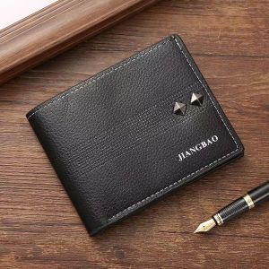 Jiangbao Dompet Wallet Pria Bifold Banyak Tempat Uang L22 Bahan Sintetis Kilat Lembut