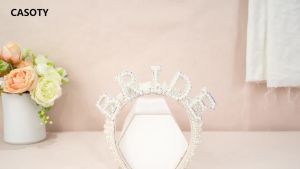 Casoty Pearl Bride Headband Material One Size Fit All Wide Applications Womens Hairband Bridal Shower Wedding Engagement Parties Gift