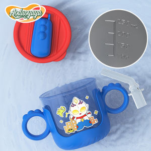 Aoduoyaya Baby Sippy Straw Cup 280ml Cartoon Training Cup with Handle Infant Drinking Learning Cup with Lid