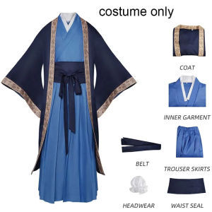 324Jinshi Cosplay Costume Anime Apothecary Diarie Men kimono Robe Suit with Headwear Kusuriya No Hitorigoto Outfits for Comic Con