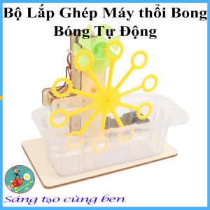 Đồ chơi giáo dục - Bộ Lắp Ghép Máy Thổi Bong Bóng Tự Động Theo phương pháp giáo dục sáng tạo an toàn cho Bé Stem Steam