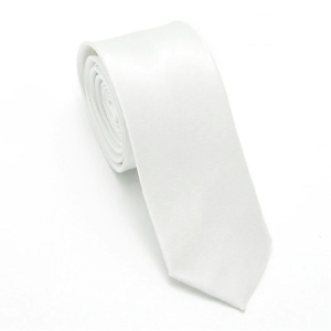 Men Blank Sublimation Tie Solid Color White DIY Heat Transfer Polyester Silky Necktie for Formal Wedding Party Business