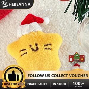 hebeanna Kawaii Christmas Plush Keychain Cartoon Santa Claus Christmas Tree Stuffed Doll Keyring Bag Pendant Christmas Hanging Decor Gift