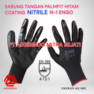Sarung Tangan PALM FIT Glove Hitam COATING NITRILE