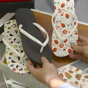 [Free Shipping] WomenS Summer Cartoon Korean Version Ins Cute Flip-Flops Non-Slip Outdoor Wear Student Travel Beach Flat Sandals