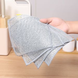One Piece Stainless Steel Dishwashing Cloth for Kitchen Sponges
