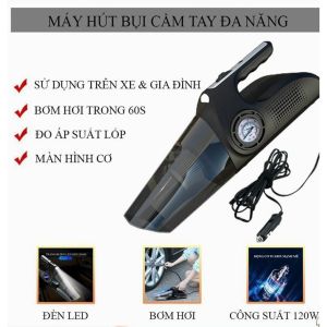 Máy Hút Bụi Kiêm Bơm Lốp Cao Cấp Cầm Tay Chuyên Dụng Ô Tô 4 In 1 Đồng Hồ Cơ Hiệu Quả Tiện Dụng Bền Đẹp