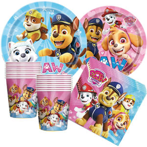 Paw Patrol Birthday Party Decorations Tableware Paper Plate Cup Napinks Supplies Balloons Backdrop for Kids Gifts