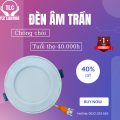 Đèn âm trần thạch cao, Đèn led âm trần 9w, Đèn âm trần chống chói TLC- Chống chói mắt,chip LED 5730 siêu sáng, tuổi thọ cao- Bảo hành 2 năm. 