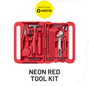 HOTO NEON RED Electric Screwdriver Tool Kit Cordless Driver Household DIY Home Repair Box