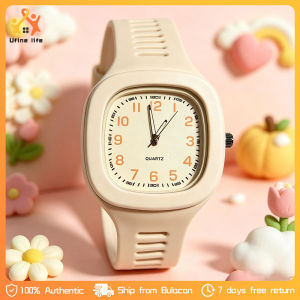 Square Silicone Quartz Watch for Students Minimalist Waterproof Wrist Watch for Boys Girls Casual Sports Watch