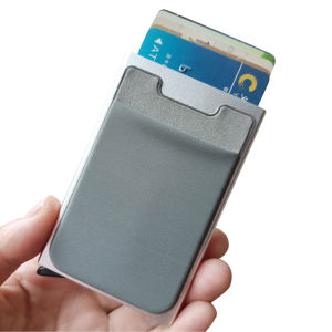 Slim Men Aluminum Wallet With Back Pouch ID Card Holder RFID Protection Mini Metal Automatic Pop up Credit Card Case Coin Purse