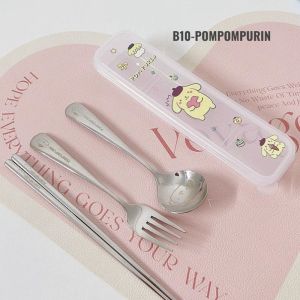 SET SENDOK MAKAN STAINLESS SANRIO B10 | PERALATAN MAKAN | SENDOK MAKAN | CINAMORROL | KUROMI | MELODY | POMPOMPURIN | SENDOK GARPU SUMPIT SANRIO KMK