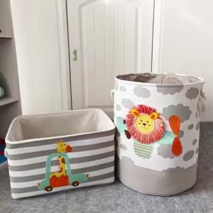 Toy Storage Bins Fabric Kids Storage Basket Nursery Organizer Clothes Laundry Basket Home Decor