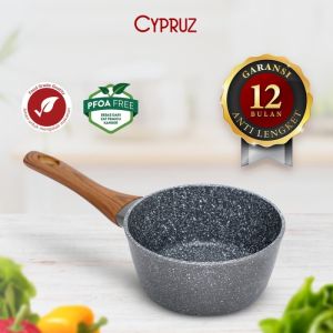 PASTI ORI - PANCI CYPRUZ Sauce Pan 16 Cm - 18cm Marble Induksi - Anti Gores Anti Lengket