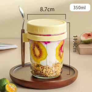 Maxcook Buy 1 Take 1 350/450 ML Oatmeal Cup Free Spoon Sealed Yogurt Cereal Mug Gradient Portable Salad Cup Gift
