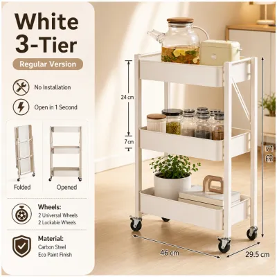 Family Storage Trolley Storage Rack Kitchen Shelf Storage Rack Trolley Cart