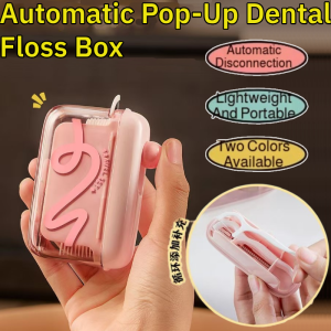 Automatic Pop-Up Dental Floss Box Auto Eject Transparent and Visible Toothbrush Organizer Portable Mini Dental Floss Box
