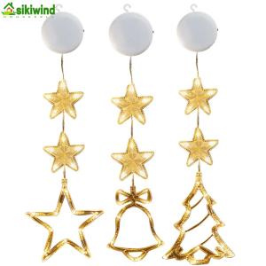 Christmas Window Hanging Light Battery Operated 3 Pack LED Sucker Lamp with Suction Cup for Glass Windows Outdoor Decor