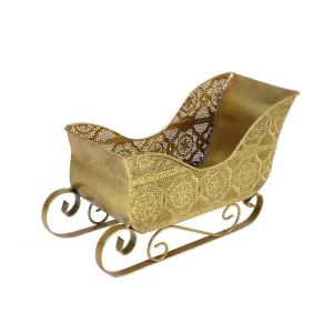 Kỳ nghỉ xe trượt tuyết điêu khắc thủ công bằng sắt hộp đựng kẹo xe trượt tuyết giỏ trang trí cho theo mùa mantels hiển thị giáng sinh giọng