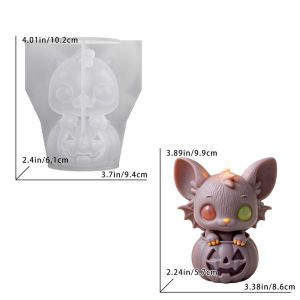 PYA94 Silicone Halloween Ornament Mold Multi-purpose DIY Epoxy Resin Plaster Mold Pumpkin Non-stick Candle Wax Mold Home Decorations
