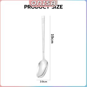 Stainless Steel Spoon with Long Frosted Handle Soup Spoons Kitchen Tableware 1Pc