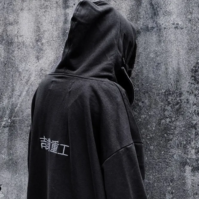 hoodie 5XL Japanese Streetwear Hoodie Men Harajuku Neck Fish Mouth