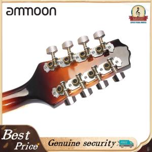 ammoon 8-String Basswood Sunburst Mandolin Musical Instrument with Rosewood Adjustable Bridge