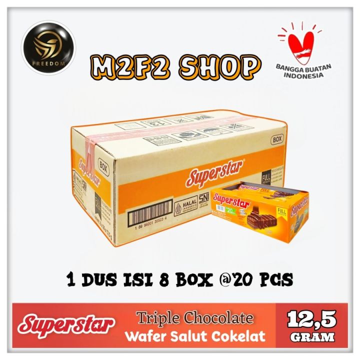 Wafer Superstar Triple Chocolate Cokelat 12,5 gr (Kemasan