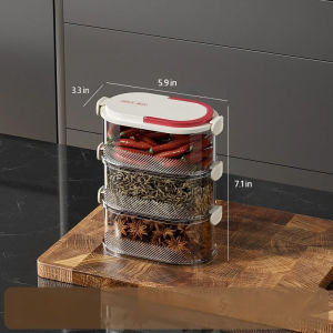 Stackable Spice Container Airtight Food Storage Moisture Proof Freshness Preservation Kitchen Storage Box