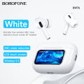 BOROFONE TWS ไร้สายที่แท้จริง BW76 ANC หูฟังลดเสียงรบกวน LED อัจฉริยะบลูทูธจอสัมผัสชุดหูฟังพร้อมไมโครโฟนรองรับการปรับเลื่อน/16ภาษาสำหรับสมาร์ทโฟนทุกแบบ. 