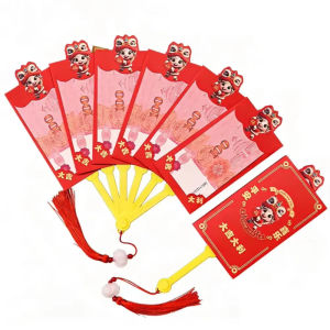 6/10 Cards Creative Fan-Shaped Red Envelopes Horse New Year Pockets Fan Shape Folding Hongbao