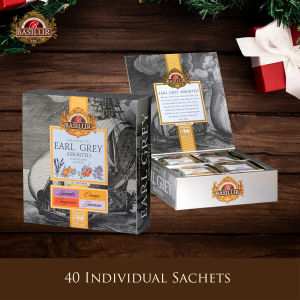 Basilur Tea Earl Grey Assorted Gift Box (40 Sachets - Lavender / Tangerine / Orange / Jasmine)