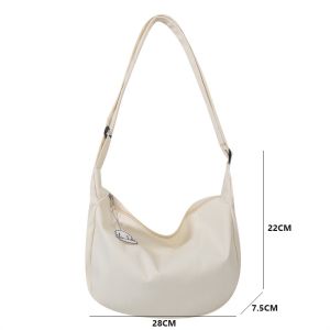 Nylon Crossbody Bag Japanese Messenger Bag Women Casual Shoulder Bag Simple Dumpling Bag Lightweight Travel Sling Bag