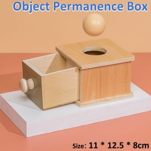 [SG Seller] Montessori Wooden Toys Early Education for Infant Toddlers 8-24 Month Baby Learning - Object Permanence Box