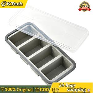 【Free Shipping】 Stackable Silicone Ice Cube Mould with Lid for Freezing Broth Sauces and Soups Leakproof Food Storage Container for Kitchen and Meal Prep
