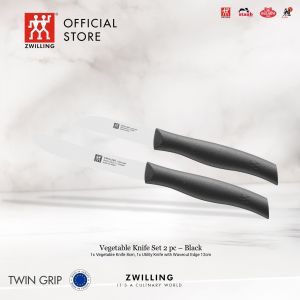 ZWILLING Twin Grip Vegetable Knife Set 2 pc Black – Utility Knife Vegetable Knife