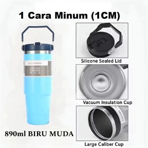 SumberAbadi Tumbler Termos Handle Jumbo Vacum 890ml & 600ml Stainless Steel 304 Premium Quality Vacuum 8050