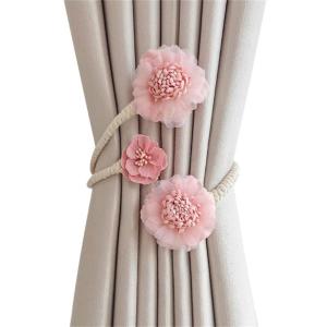 Elegant Flower Curtain Clip Decorative Window Drapery Holdback Metal Rope Flexible Curtain Tieback Buckle Home Decors