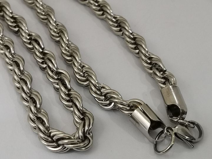 7mm Thickness Stainless Steel Rope Chain With Trigger Hook L70cm, 75cm ...